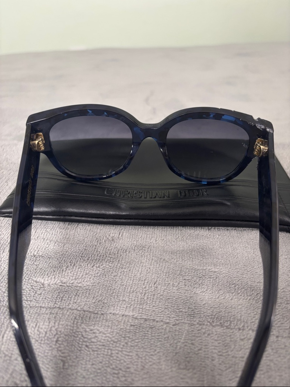 Dior Women's Navy Tortoiseshell Cat-Eye Sunglasses - Picture 5 of 9